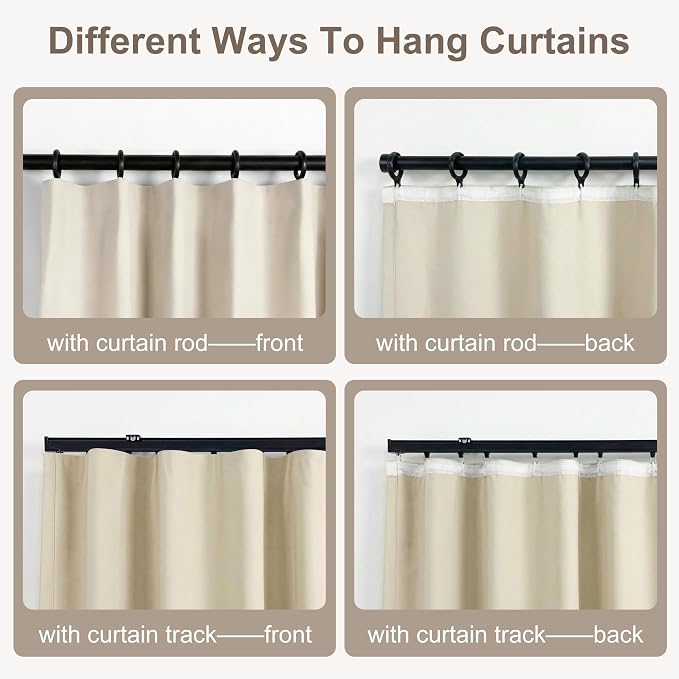 hoeflife Blackout Curtains for Bedroom Room Darkening Curtains for Living Room - Image 3