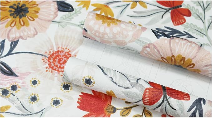 HAOKHOME Boho Peel and Stick Wallpaper Floral Wall Paper Removable - Image 9