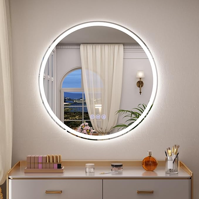 BEAUTYPEAK 30x30 LED Round Bathroom Mirror - Image 9