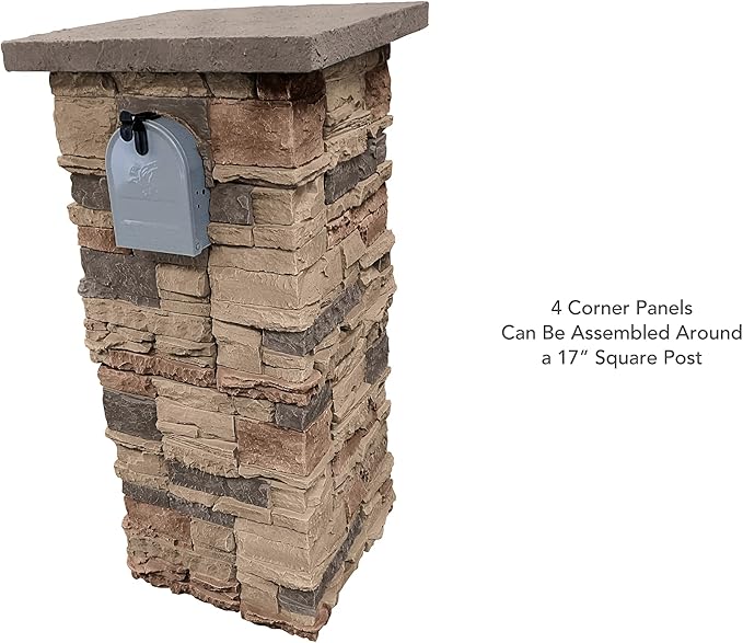 GenStone Faux Stacked Stone 90 Degree Outside Corner Panel 22.5" x 12" in - Image 3