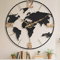 Pytha Sight 24 Inch Large Wall Clock, Modern Decorative Big World Map by Pytha+Sight