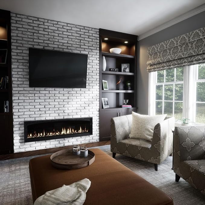 EverStone Aged Brick Faux Brick Panel, 46 7/8"W x 27"H x 1 1/4"D, Rustic White - Image 11