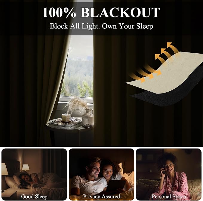 RYB HOME Extra Wide Blackout Curtain - Image 3