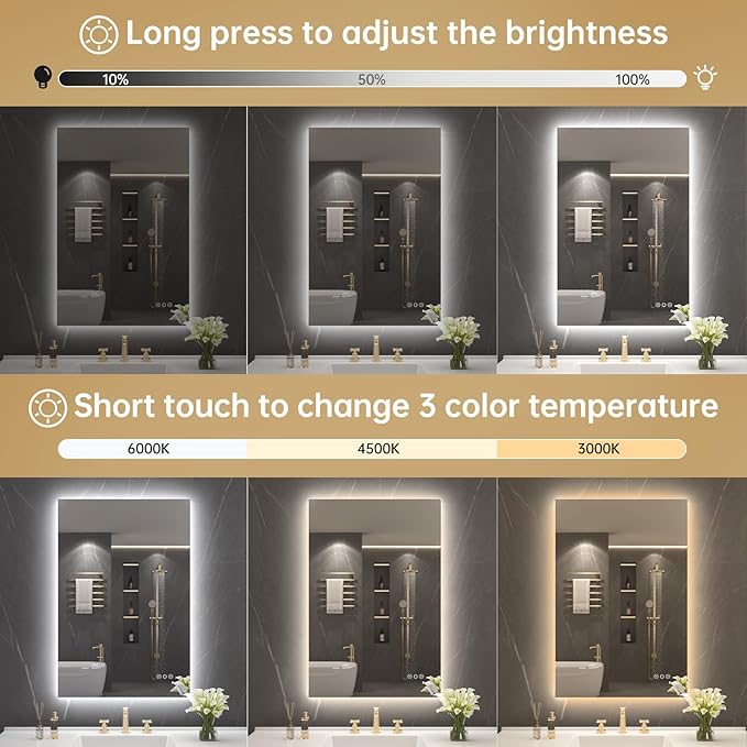 LOVESPEJO 24"x36" Backlit Mirror Bathroom, LED Bathroom Mirror - Image 5