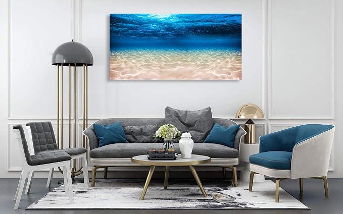 S00775 Print Artwork Blue Ocean Sea Wall Art Canvas Prints Picture Seaview - Image 4