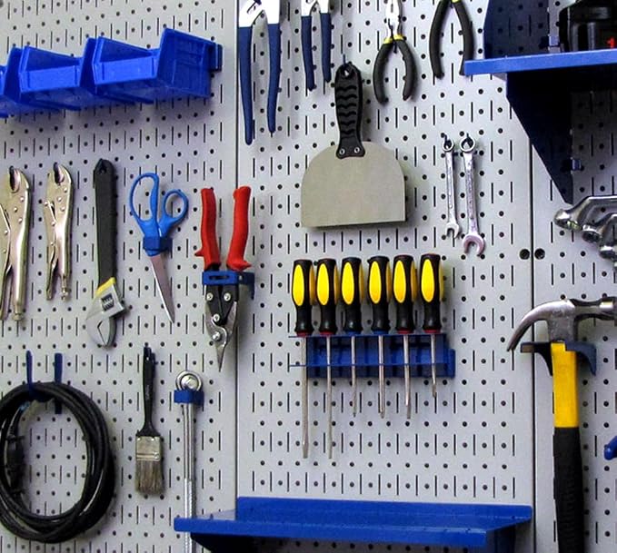 Wall Control 30-P-3232G Gray Metal Pegboard Pack - Image 7