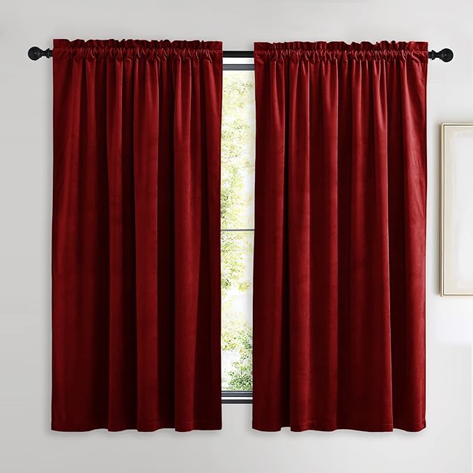 NICETOWN Christmas Red Velvet Curtains and Drapes by NICETOWN
