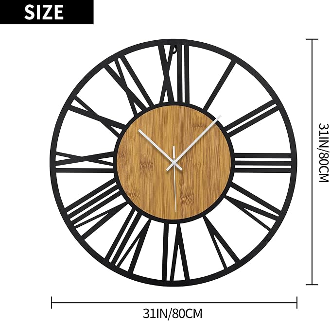 1st owned Wall Clocks for Living Room Decor, Round Silent Little Ticking - Image 4