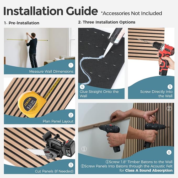 AKUMAX 4 Pack Acoustic Panels, Wood Slat - Image 7