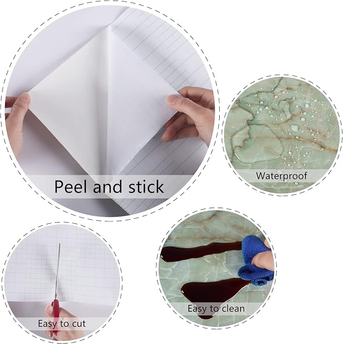Marble Contact Paper for Countertops Waterproof Marble Wallpaper Peel and Stick - Image 9