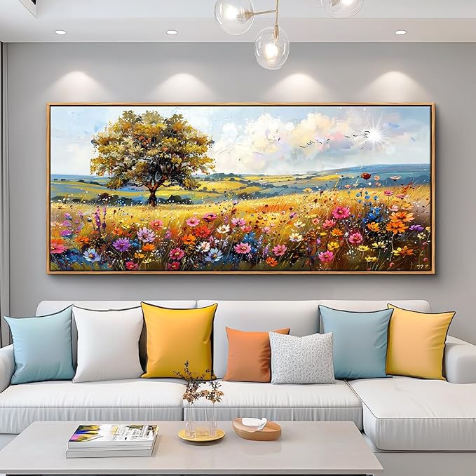 hyidecorart Large Framed Wall Art, Spring Landscape Wall Art, Nature Tree - Image 9