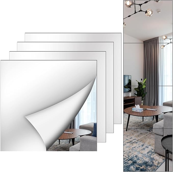 Shiftshade Mirror Wall Full Length, 12X14 Inch Unbreakable Mirror Tiles by Unknown