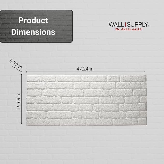 Wall!Supply 3D Wall Panels – Faux Brick, Covers 25.84 Sq Ft - Image 5
