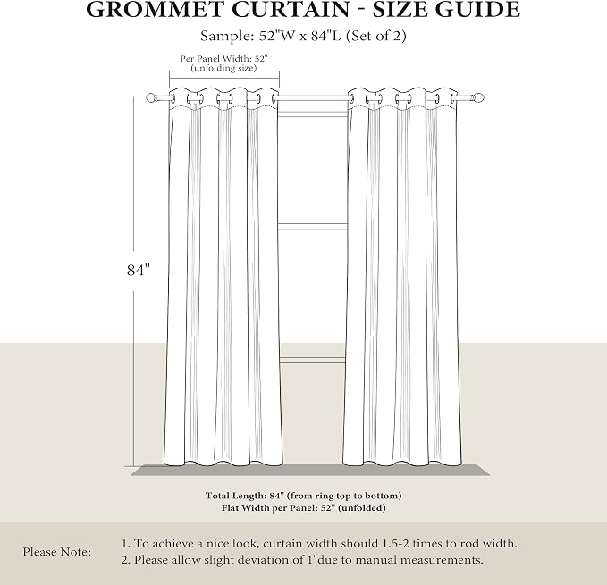 NICETOWN Natural Room Darkening Curtains 84 inches Long - Image 7