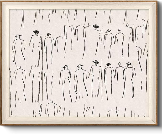 VIYYIEA Framed Wall Art for Living Room, Sketch Canvas Prints, Minimalist Home by VIYYIEAART