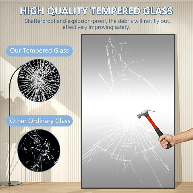 82"X44" Oversized Floor Mirror Full Length, Extra Large Standing Mirror - Image 8