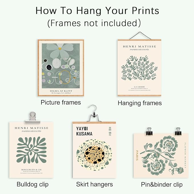 KBKBART 9 PCS Sage Green Wall Art - Image 3
