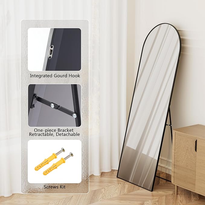 Simple Deluxe Arched Full Length Mirror, - Image 6
