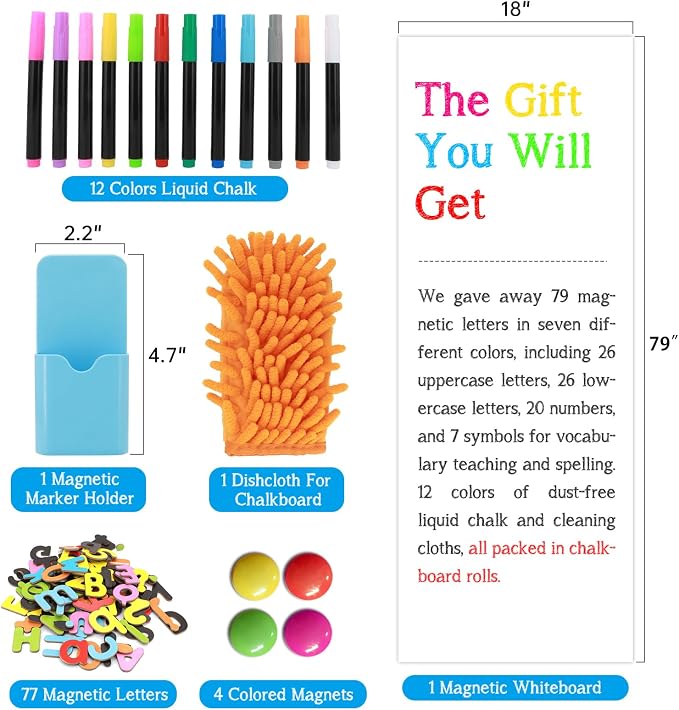 Magnetic Whiteboard Contact Paper 79"x18" Adhesive Magnetic Dry Erase White - Image 2
