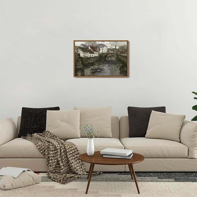 OIQArtOIQ Vintage Landscape Canvas Wall Art Framed Natural Scenery Painting - Image 6