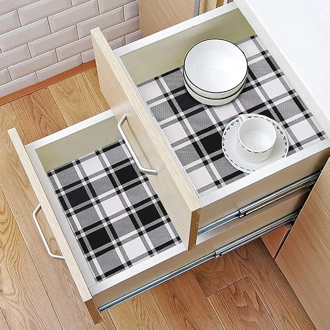 Guvana 17.7"x118" Black and White Trellis Contact Paper Peel and Stick - Image 3