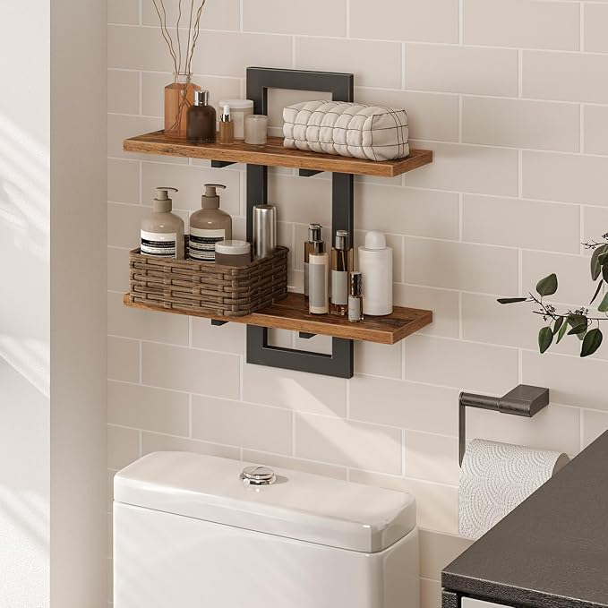 HOOBRO Floating Shelves, 15 Inch Wall Shelf Set of 2, Wall Mounted Storage - Image 8