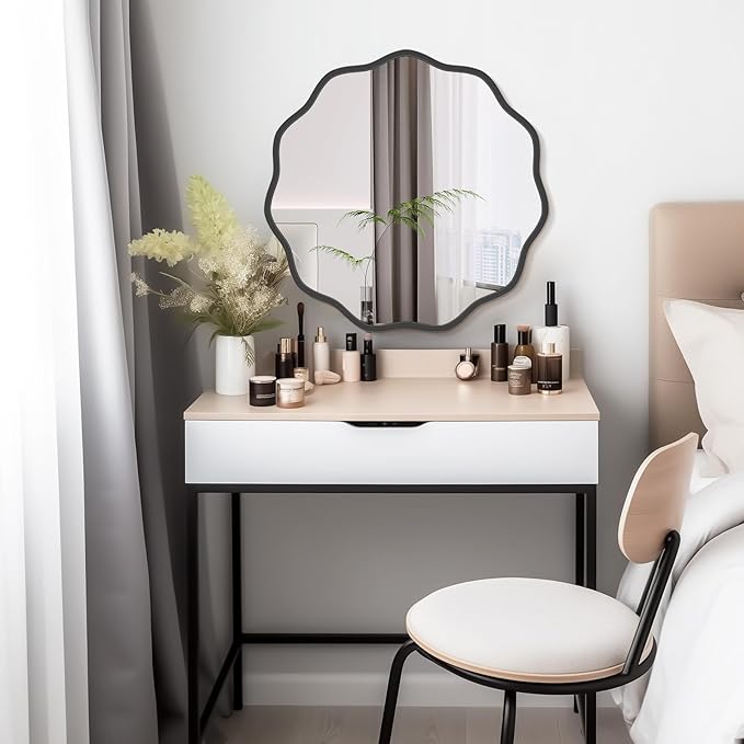WallBeyond Round Wavy Mirror for Wall Decorative 24 inch, Modern Round Mirror - Image 4