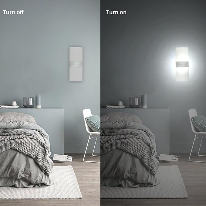 KICAAO Modern Wall Sconces 4 Pack, Led Wall Light 10w, Wall Sconce Up Downlight - Image 3