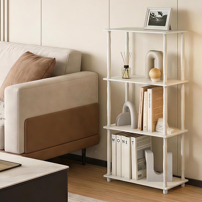 Furinno Turn-N-Tube Storage Shelves, 4-Tier Open Frame Book Shelf, Standing - Image 2