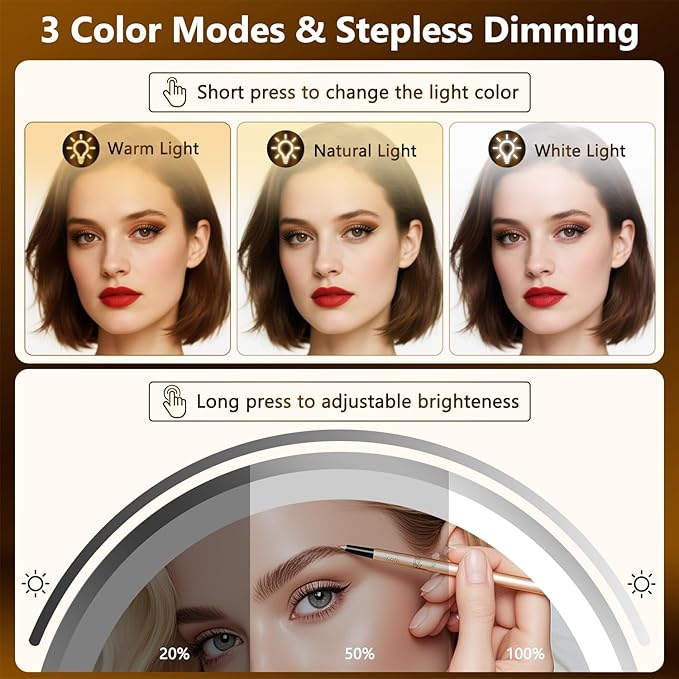 DECLUTTR Wall Mounted Lighted Makeup Mirror, Rechargeable 1X/15X Magnifying - Image 2