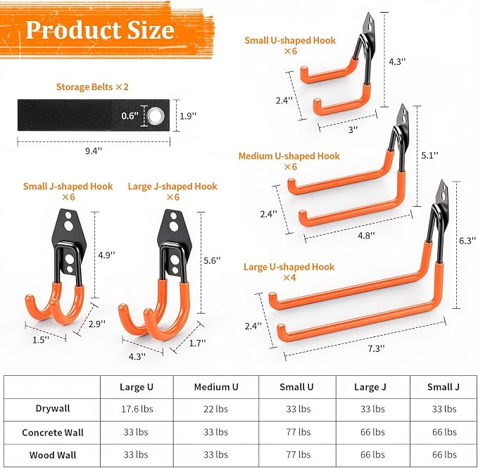 Housolution Steel Garage Hooks - Image 3