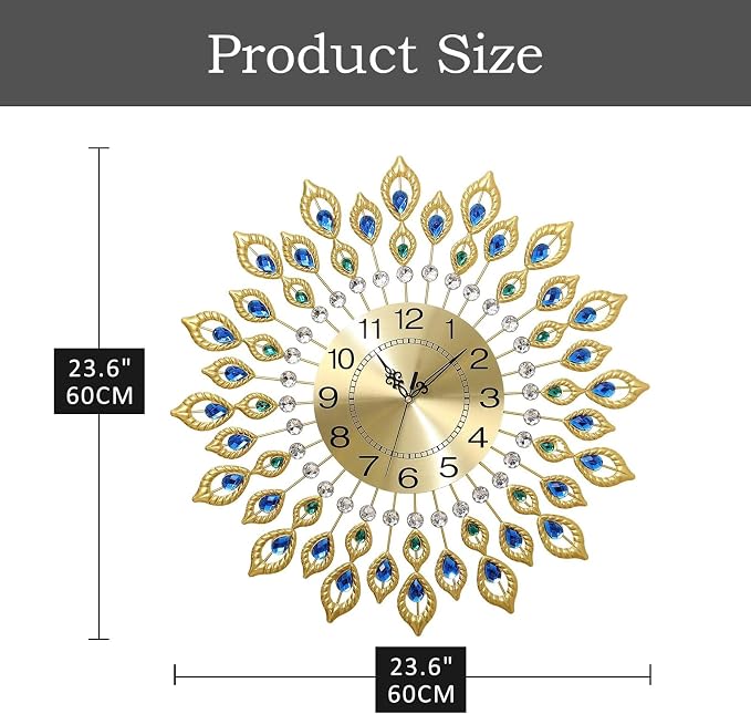 24.0 Inch Gold Large Wall Clocks - Image 3