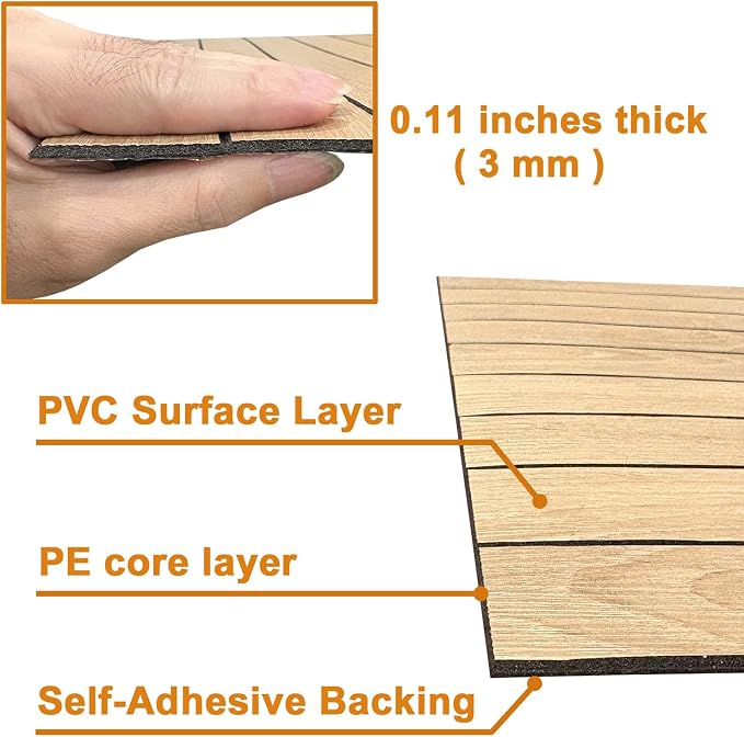 Yutianli PVC Slat Wall Panel Peel and Stick 236"x 15.7" Faux Wood Slat Panel - Image 7