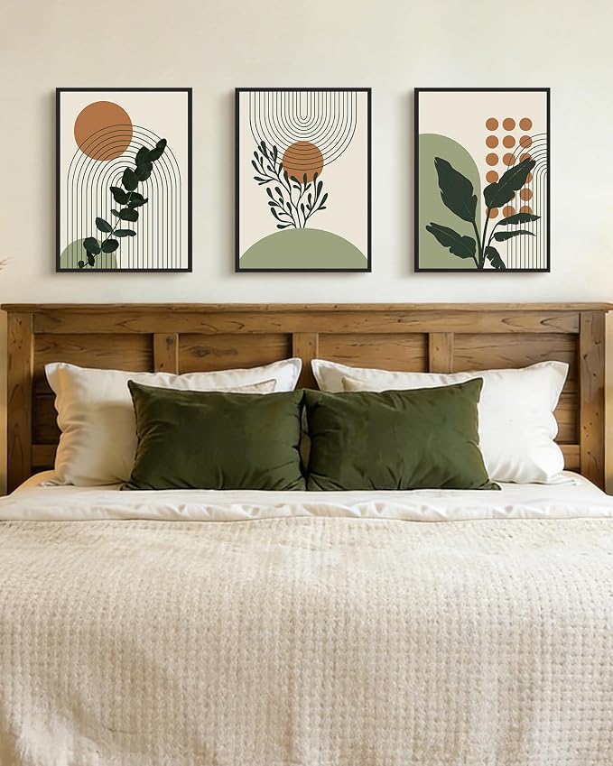 PHOPAGO Boho Plant Wall Art Green Botanical Bohemain Framed Wall Printing - Image 8