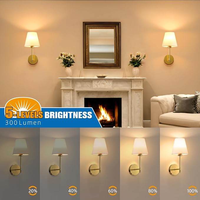 NIORSUN 14.5 inch Battery Operated Wall Sconce Set of 2, 9 Colors Wireless - Image 5