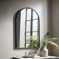 Wall Mounted Mirror, 30“x20 Black Bathroom Mirror, Arched Window Mirrors by ZMYCZ