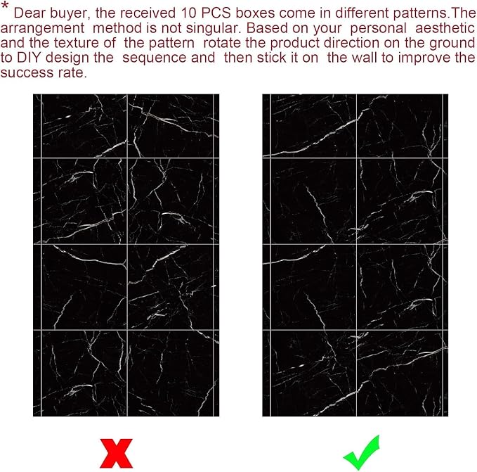 Chejiaye 10pcs Marble Peel and Stick Backsplash Waterproof Washroom Wall Panels - Image 8