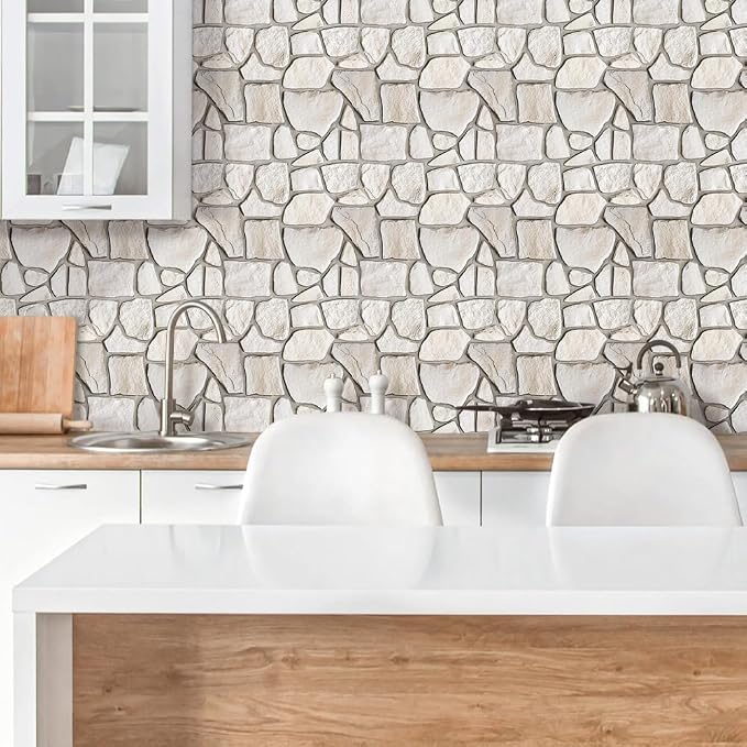 COMSTICKC 3D Faux Stone Wall Sticker Peel and Stick Wall Panels, Not Real Stone - Image 8