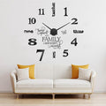 Junkin 3D Large Frameless DIY Wall Clock Modern Decor Family Quote Wall by Junkin