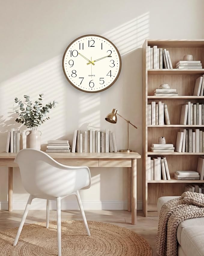 Vintage Wall Clock 14 Inch Quartz Silent Non-Ticking Analog Clock Battery - Image 9