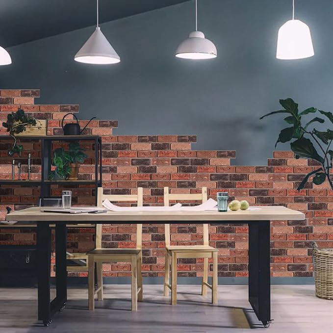 Faux Brick Wall Panels, 3D Wall Panel Peel and Stick, Brick Wallpaper, Faux - Image 6
