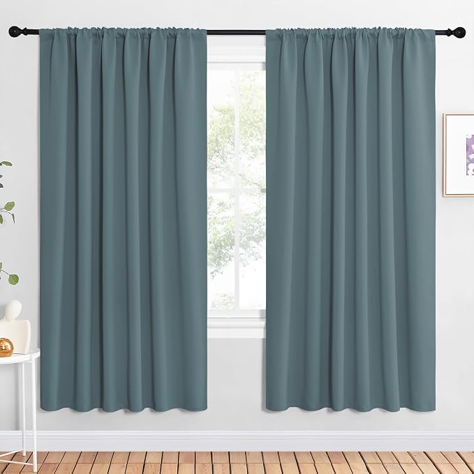 NICETOWN 2 Panels Blackout Curtains, Rod Pocket Window Curtains Room Darkning by NICETOWN