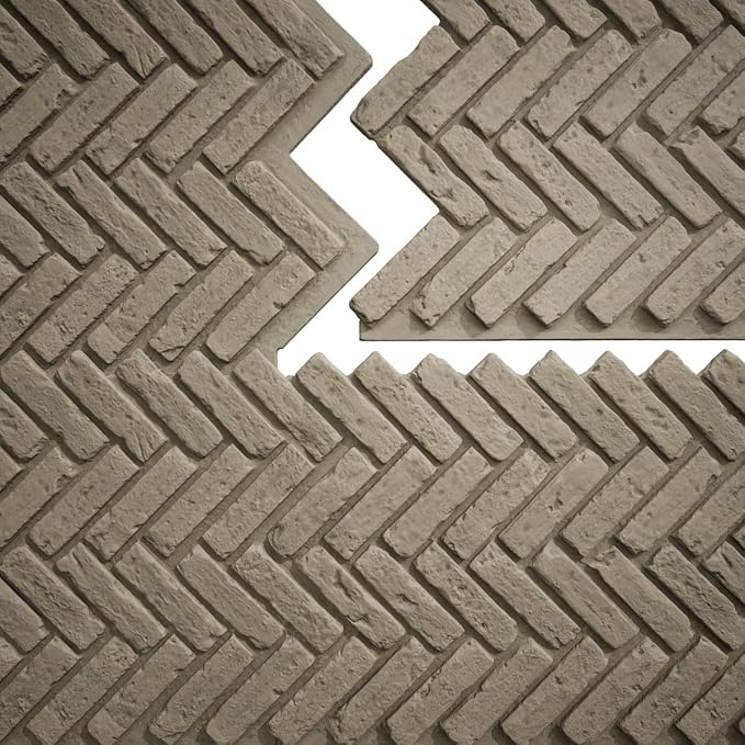EverStone Herringbone Faux Brick Panel, 46 1/2"W x 25 1/4"H x 1"D, Vintage - Image 9