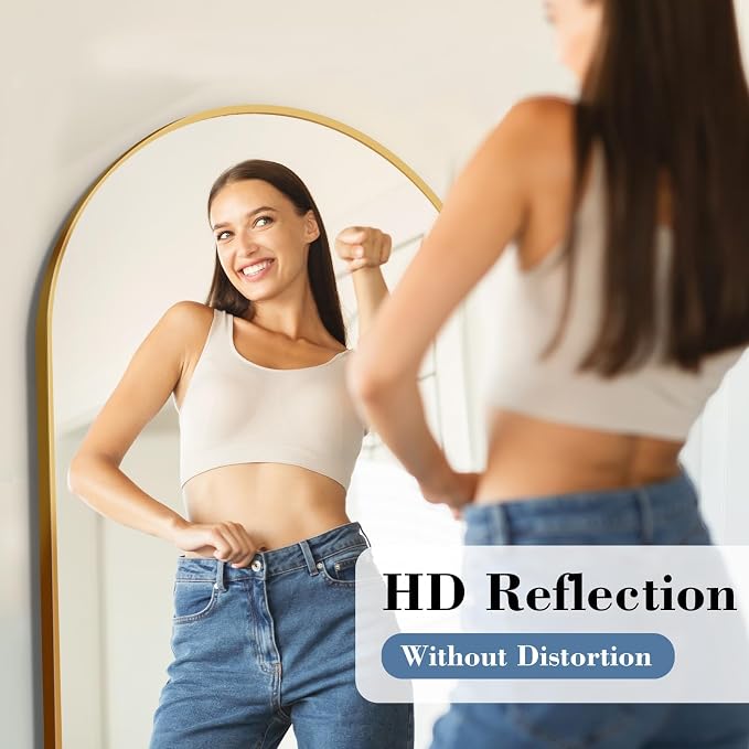 DUMOS 56"x15" Arched Full Length Floor Mirror, Full Body Mirror - Image 4