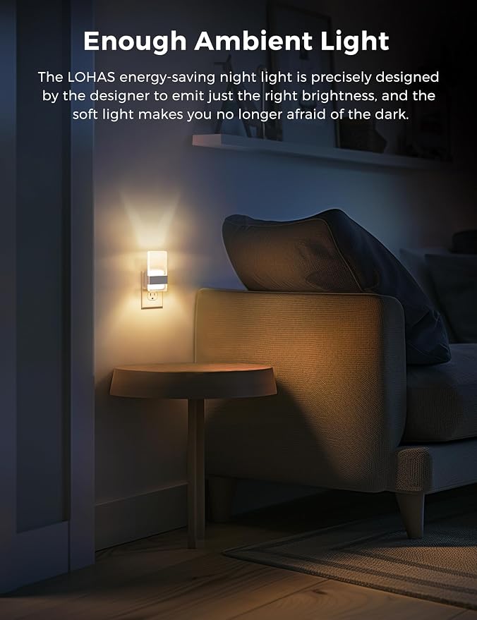 L LOHAS LED Night Light, Night Lights Plug Into Wall, Dusk-to-Dawn Sensor - Image 4