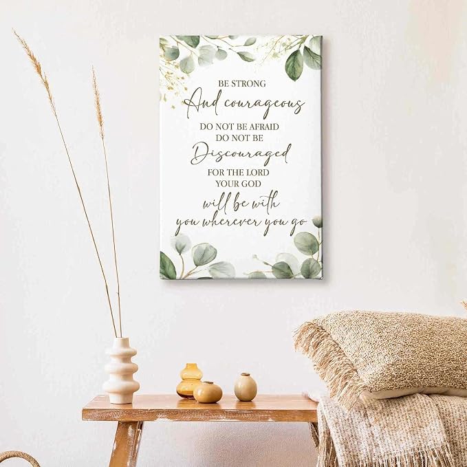 HIWX Christian Inspirational Wall Decor, Be Strong and Courageous Bible Verses - Image 6