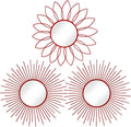 3 Pack Metal Mirrors for Wall Sunburst Wall Mirrors Home Décor Decorative by Uaussi