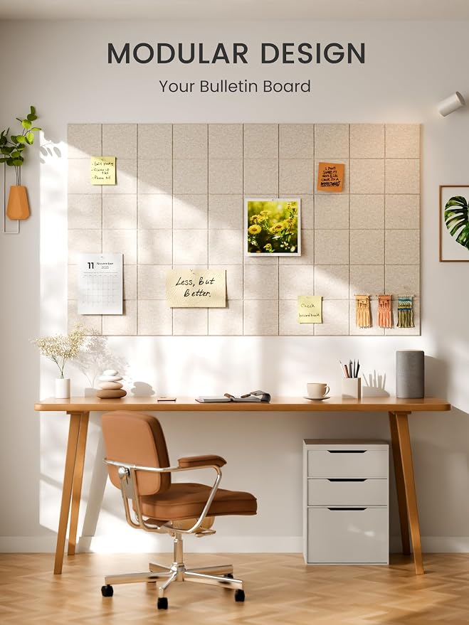 Bumusty Large Felt Bulletin Board, 30 Push Pins, 70 Adhesive Tabs - Image 6