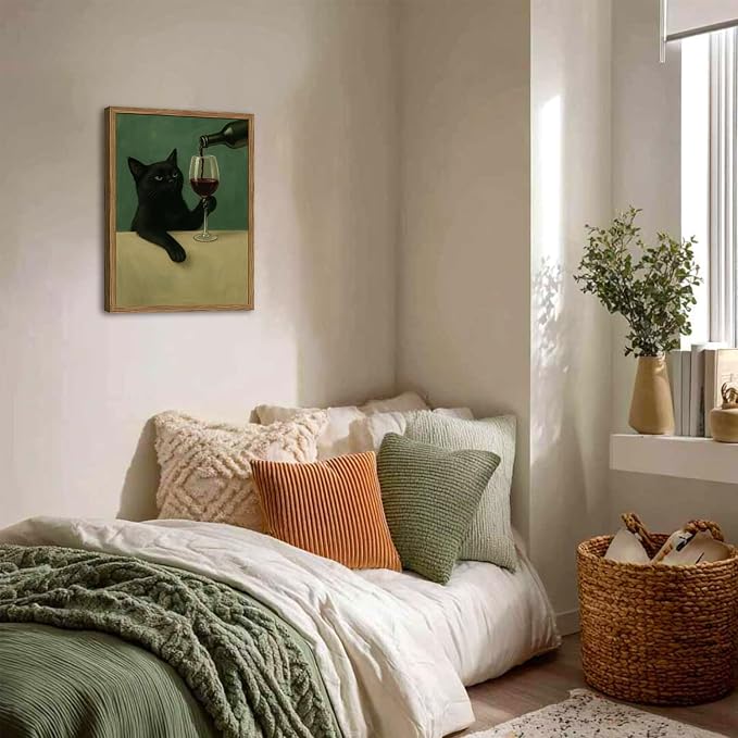 Funny Black Cat Wall Art Moody Black Cat - Image 8