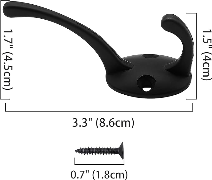 IBosins 32 Pack Black Coat Hooks Wall Mounted - Image 3